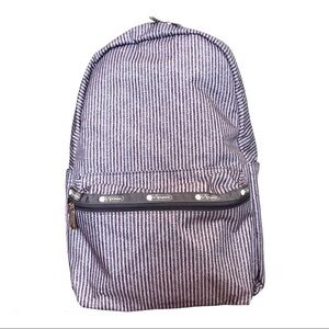 NWOT LeSportsac Large Backpack, Grey Striped